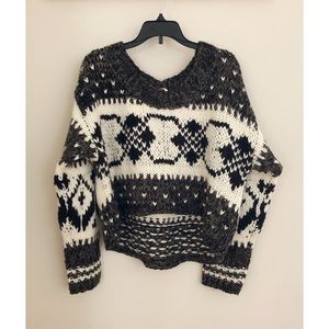 Free People Cropped Fair Isle Sweater